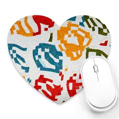 Colorful Paint Stokes Heart Mousepad by LalyLauraFLM