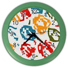 Colorful Paint Stokes Color Wall Clock by LalyLauraFLM