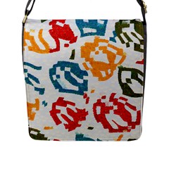 Colorful Paint Stokes Flap Closure Messenger Bag (l) by LalyLauraFLM