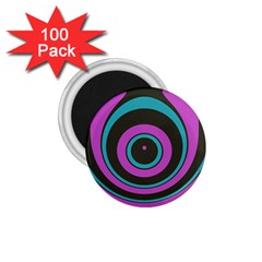 Distorted Concentric Circles 1 75  Magnet (100 Pack)  by LalyLauraFLM