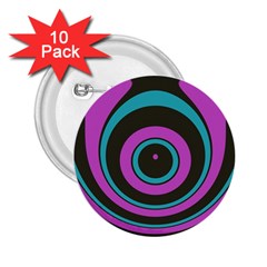 Distorted Concentric Circles 2 25  Button (10 Pack) by LalyLauraFLM