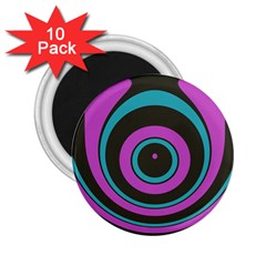 Distorted Concentric Circles 2 25  Magnet (10 Pack) by LalyLauraFLM