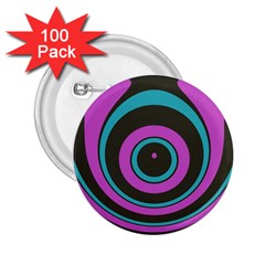 Distorted Concentric Circles 2 25  Button (100 Pack) by LalyLauraFLM