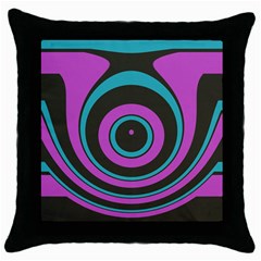 Distorted Concentric Circles Throw Pillow Case (black) by LalyLauraFLM