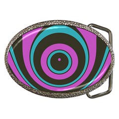 Distorted Concentric Circles Belt Buckle by LalyLauraFLM