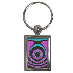 Distorted Concentric Circles Key Chain (rectangle) by LalyLauraFLM