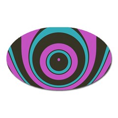 Distorted Concentric Circles Magnet (oval) by LalyLauraFLM