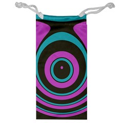 Distorted Concentric Circles Jewelry Bag by LalyLauraFLM