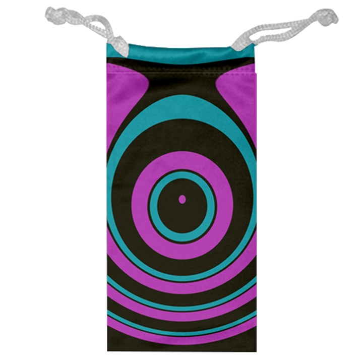 Distorted concentric circles Jewelry Bag