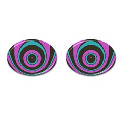 Distorted Concentric Circles Cufflinks (oval) by LalyLauraFLM