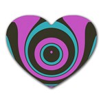 Distorted concentric circles Heart Mousepad Front