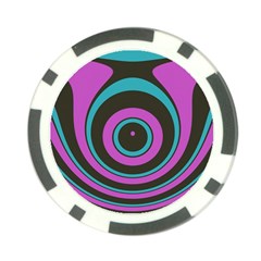 Distorted Concentric Circles Poker Chip Card Guard by LalyLauraFLM