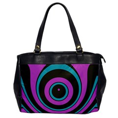 Distorted Concentric Circles Oversize Office Handbag by LalyLauraFLM