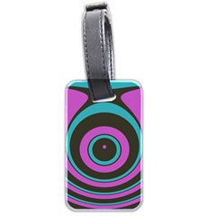 Distorted Concentric Circles Luggage Tag (two Sides) by LalyLauraFLM