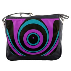 Distorted Concentric Circles Messenger Bag by LalyLauraFLM