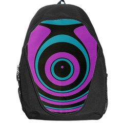 Distorted Concentric Circles Backpack Bag by LalyLauraFLM