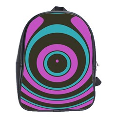 Distorted Concentric Circles School Bag (xl) by LalyLauraFLM