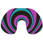 Distorted concentric circles Travel Neck Pillow Back