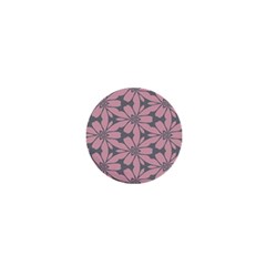 Pink Flowers Pattern 1  Mini Button by LalyLauraFLM