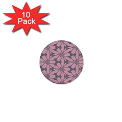 Pink Flowers Pattern 1  Mini Button (10 Pack)  by LalyLauraFLM