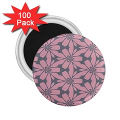 Pink Flowers Pattern 2 25  Magnet (100 Pack)  by LalyLauraFLM