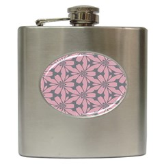 Pink Flowers Pattern Hip Flask (6 Oz) by LalyLauraFLM