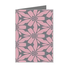 Pink Flowers Pattern Mini Greeting Card