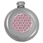 Pink flowers pattern Hip Flask (5 oz) Front