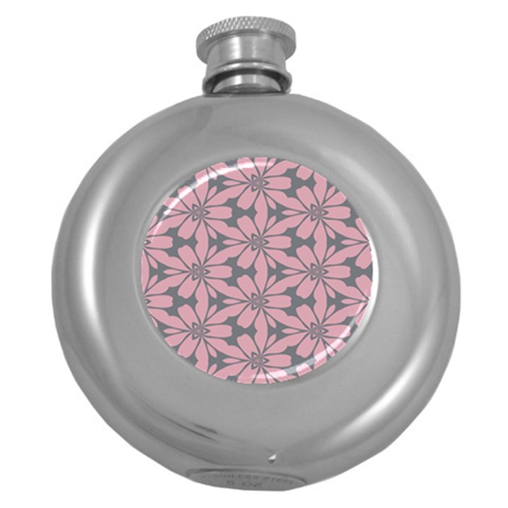 Pink flowers pattern Hip Flask (5 oz)