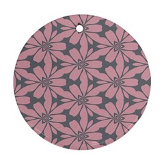 Pink Flowers Pattern Round Ornament (two Sides) by LalyLauraFLM