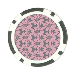 Pink Flowers Pattern Poker Chip Card Guard by LalyLauraFLM