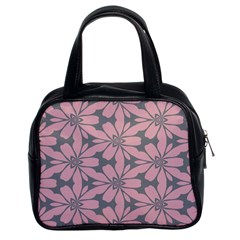 Pink Flowers Pattern Classic Handbag (two Sides) by LalyLauraFLM