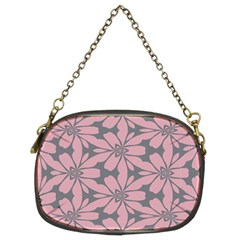 Pink Flowers Pattern Chain Purse (two Sides) by LalyLauraFLM