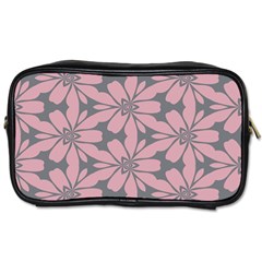 Pink Flowers Pattern Toiletries Bag (two Sides) by LalyLauraFLM