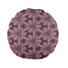 Pink Flowers Pattern Standard 15  Premium Round Cushion  by LalyLauraFLM