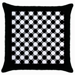 Black And White Polka Dots Black Throw Pillow Case by ElenaIndolfiStyle