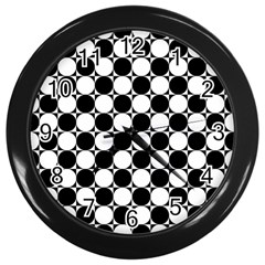 Black And White Polka Dots Wall Clock (black) by ElenaIndolfiStyle