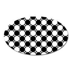 Black And White Polka Dots Magnet (oval) by ElenaIndolfiStyle