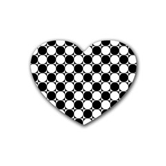 Black And White Polka Dots Drink Coasters 4 Pack (heart)  by ElenaIndolfiStyle