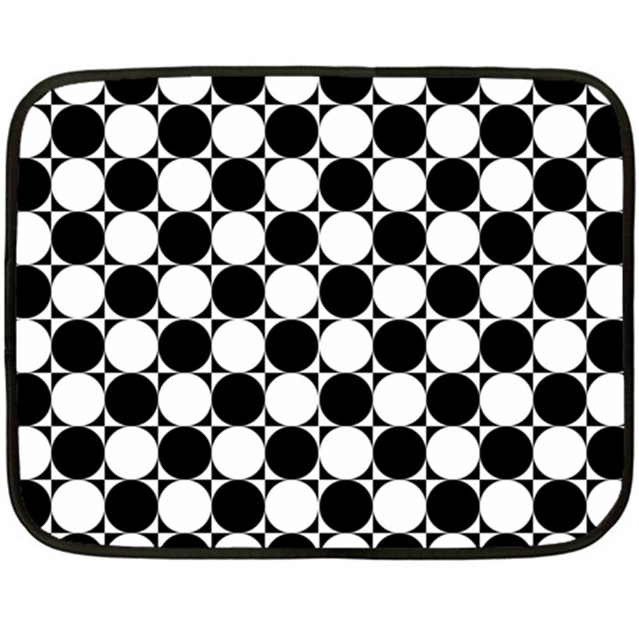 Black And White Polka Dots Mini Fleece Blanket (Two Sided)