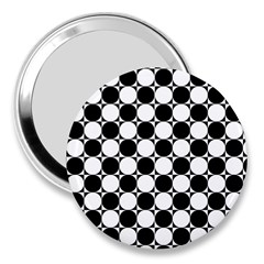 Black And White Polka Dots 3  Handbag Mirror by ElenaIndolfiStyle