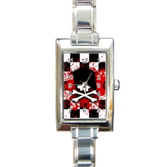 Emo Skull Rectangular Italian Charm Watch by ArtistRoseanneJones