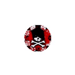 Emo Skull 1  Mini Button Magnet by ArtistRoseanneJones