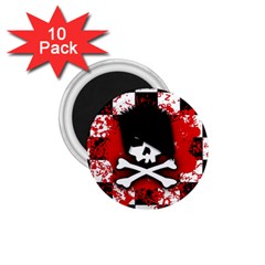 Emo Skull 1 75  Button Magnet (10 Pack) by ArtistRoseanneJones