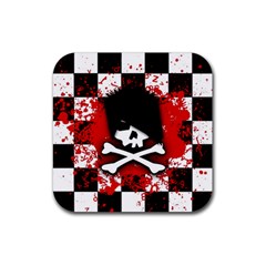 Emo Skull Drink Coaster (square) by ArtistRoseanneJones