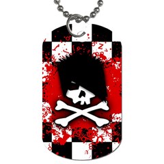 Emo Skull Dog Tag (one Sided) by ArtistRoseanneJones