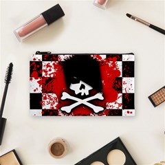 Emo Skull Cosmetic Bag (small) by ArtistRoseanneJones