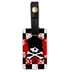 Emo Skull Luggage Tag (one Side) by ArtistRoseanneJones