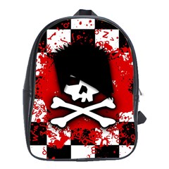 Emo Skull School Bag (xl) by ArtistRoseanneJones