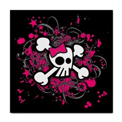 Girly Skull And Crossbones Ceramic Tile